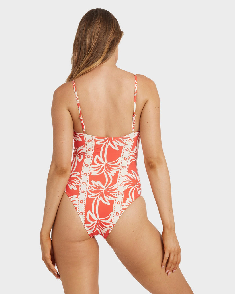 Womens Row Of Palms One Piece Swimsuit