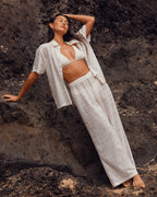 Womens Eyelet Crush Cover Up Pants