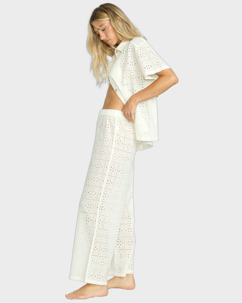 Womens Eyelet Crush Cover Up Pants