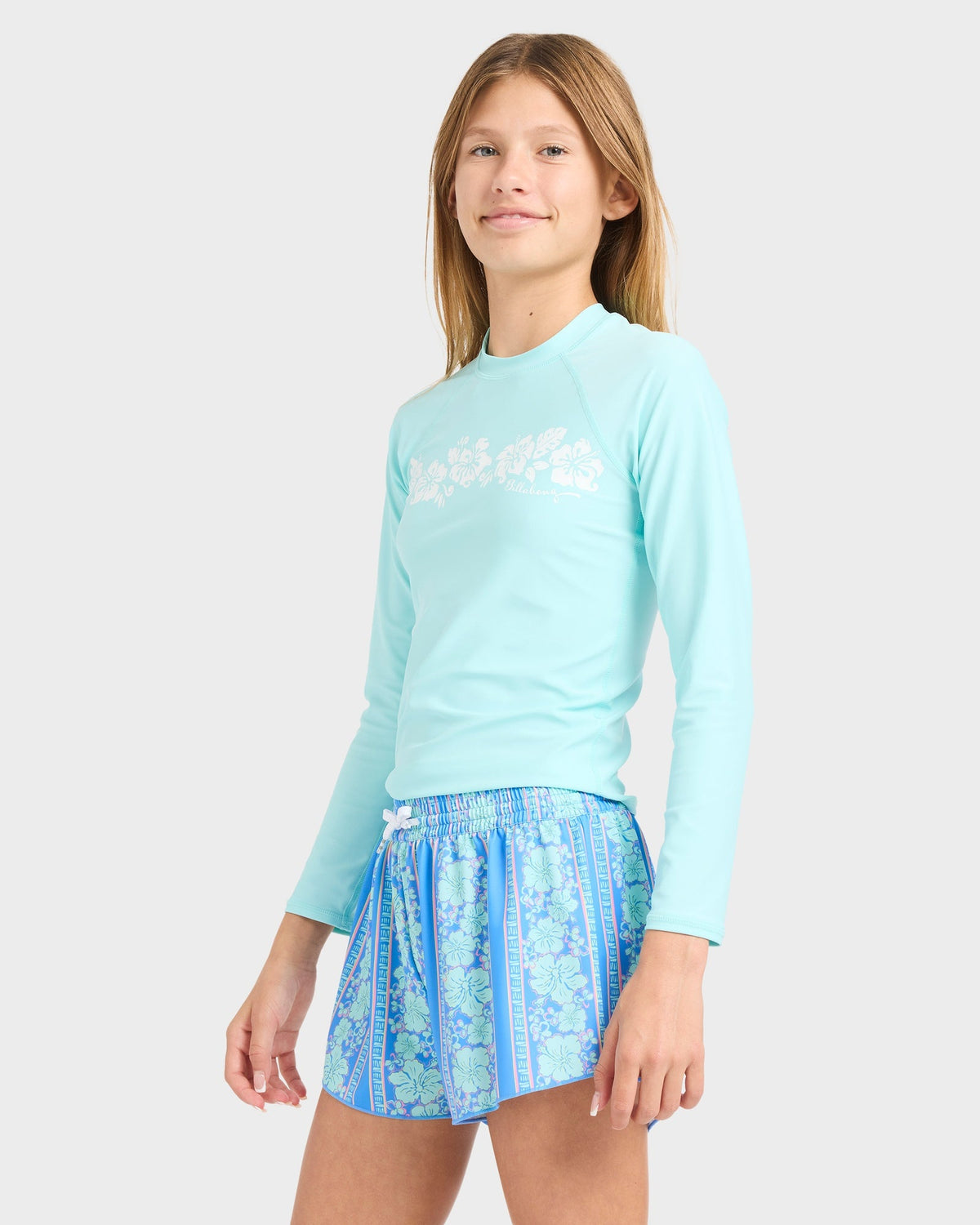 Girls 8-16 Happy Hibiscus Boardshorts