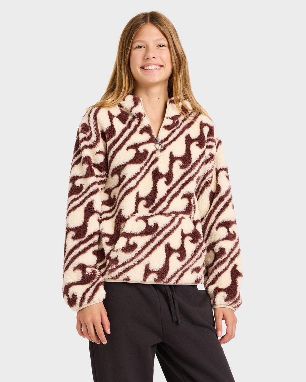 Girls 8-16 Dark Wave Half Zip Fleece Top
