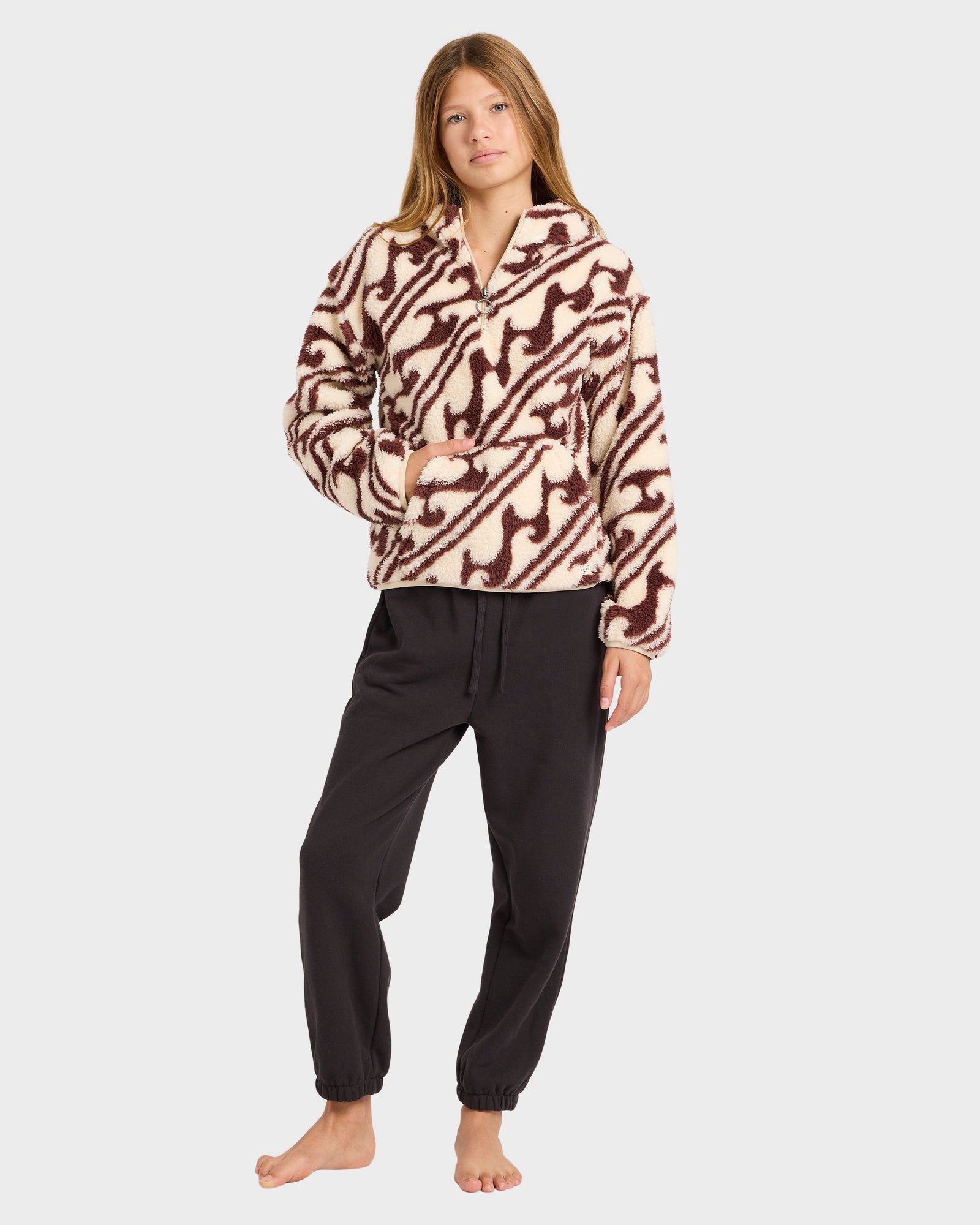 Girls 8-16 Dark Wave Half Zip Fleece Top