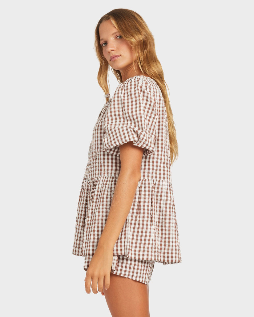 Womens Delilah Check Blouse