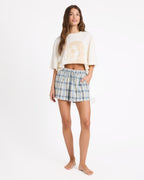 Dylan Check Elastic Waist Shorts