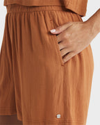 Womens Sol Vibes Elastic Waist Shorts