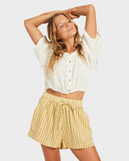 Womens Mercado Stripe Elastic Waist Shorts