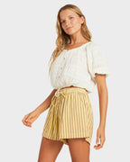 Womens Mercado Stripe Elastic Waist Shorts