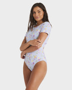 Womens Wildflower Short Sleeve One Piece Simsuit