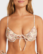 Womens Garland Tie Front Bikini Top