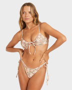 Womens Garland Tie Front Bikini Top