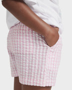 Girls 8-16 Daisy Check Lekeito Elastic Waist Shorts