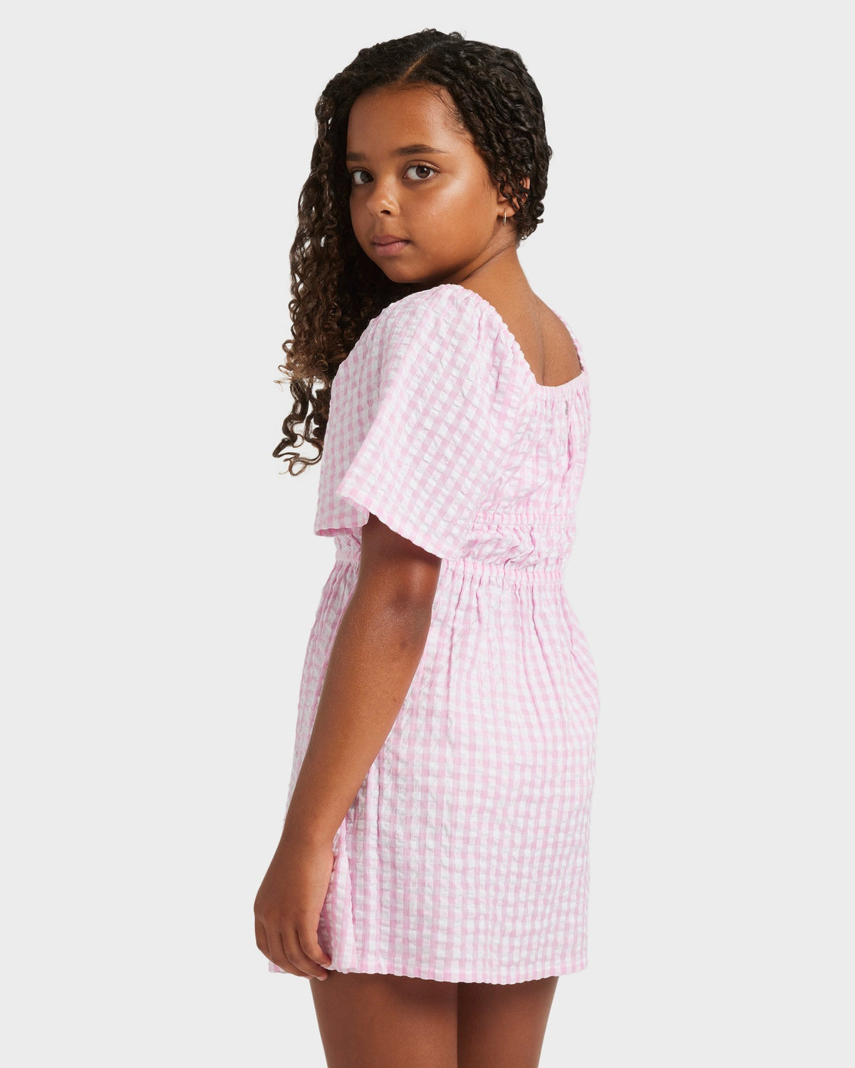 Girls 8-16 Daisy Check Mini Dress