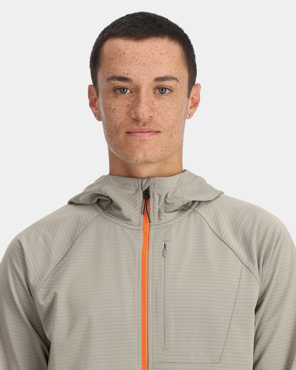 Mens Gridweb Zip Up Hooded Jacket