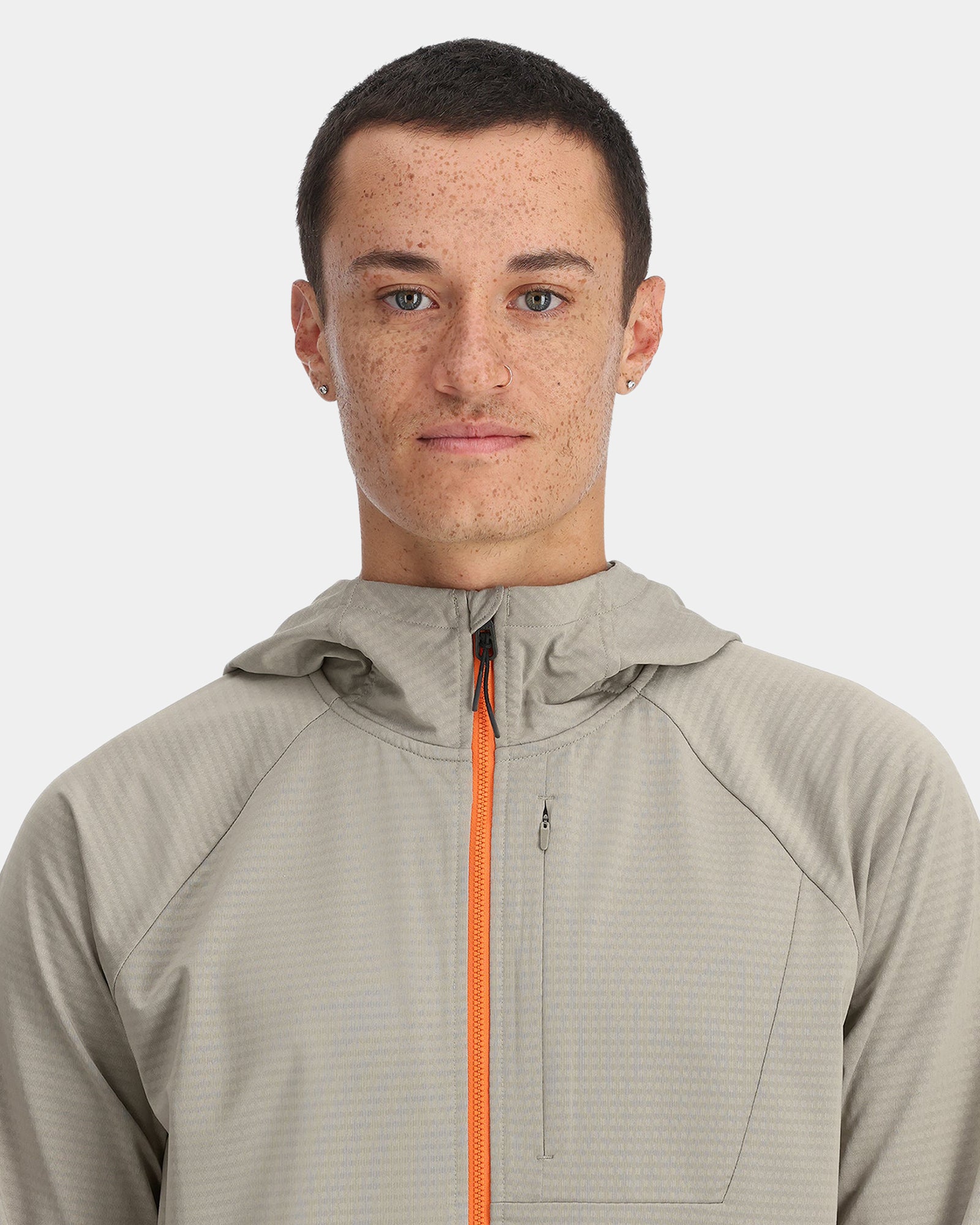Mens Gridweb Zip Up Hooded Jacket