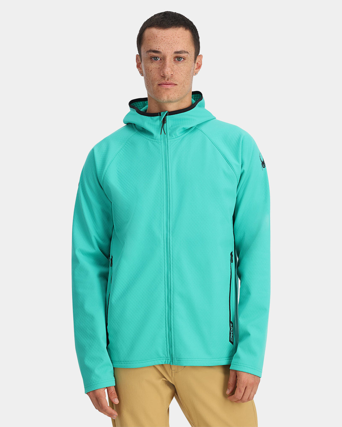 Mens Gridweb Shellfleece Zip Up Hoodie