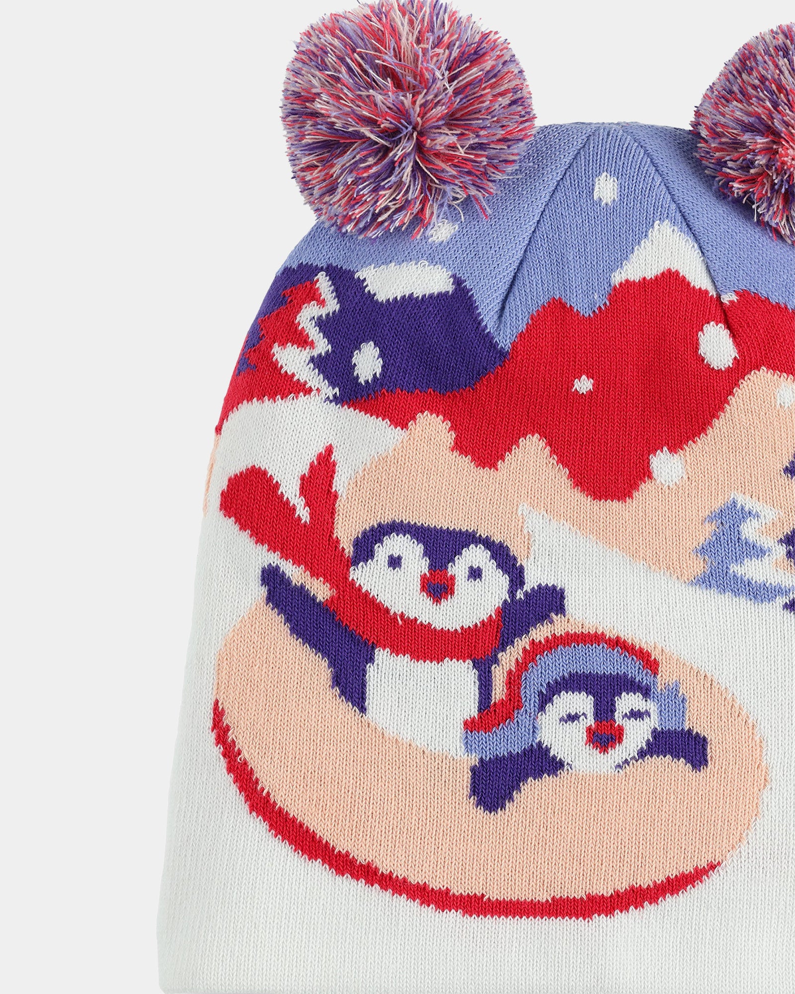 Girls 8-16 Double Pom Beanie