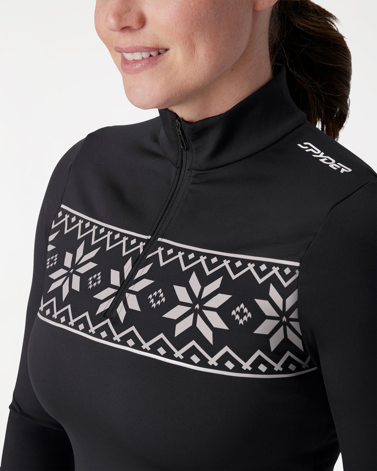 Womens Vivid Half-Zip Crew Neck