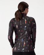 Womens Vivid Half-Zip Crew Neck
