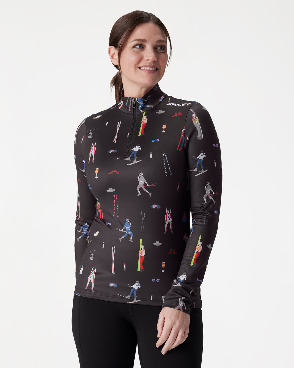 Womens Vivid Half-Zip Crew Neck
