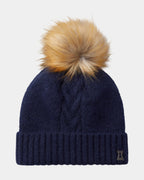 Womens Plait Pom Hat