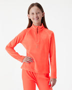 Big Girls Shimmer Bug Half-Zip Long Sleeve Tops