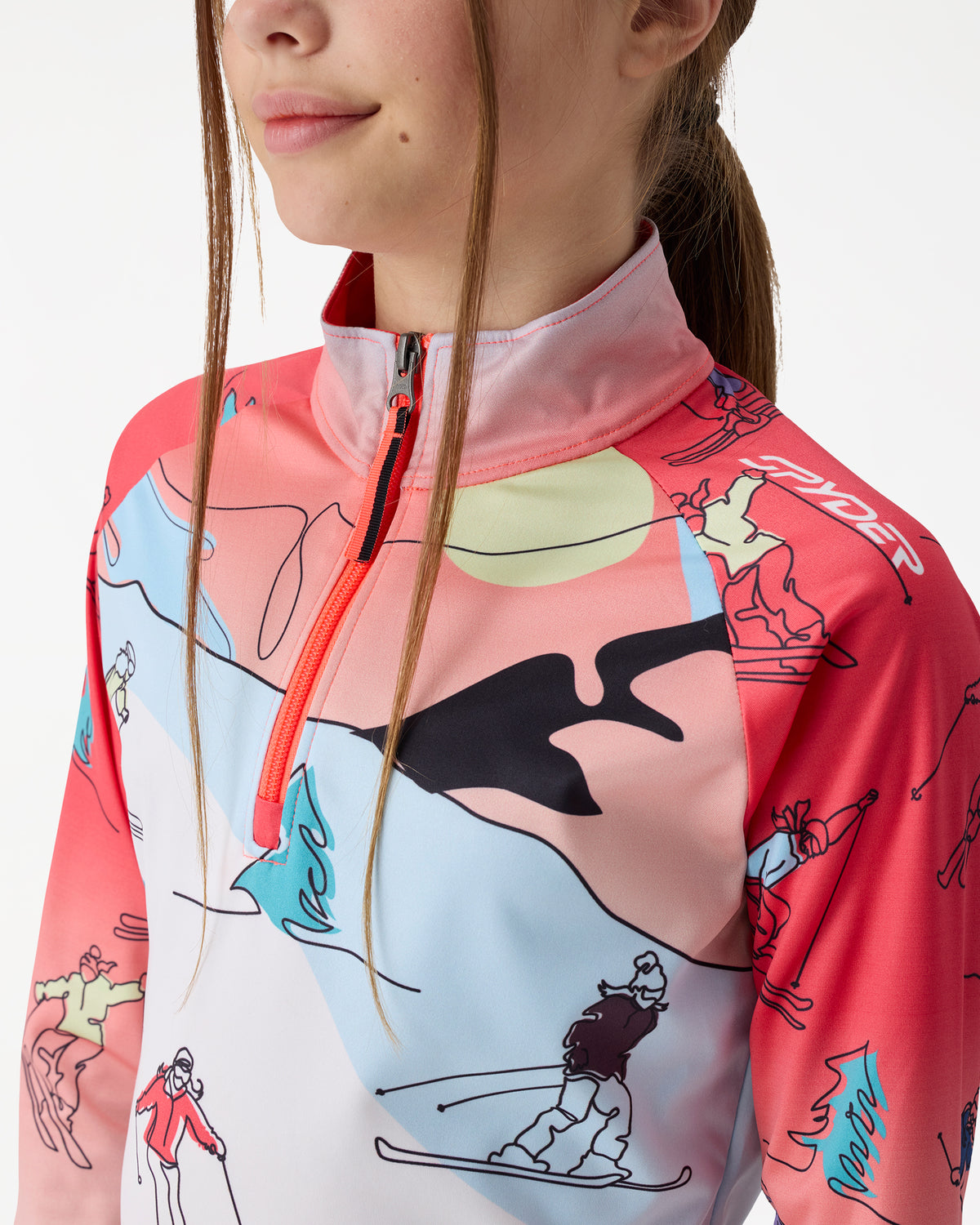 Big Girls Surface Half-Zip Long Sleeve Tops