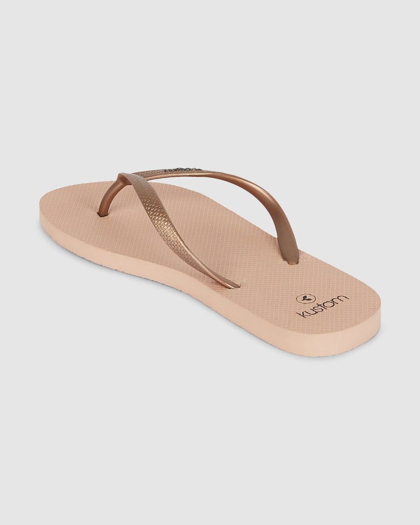 WOMENS CLASSIC ROSE TAN THONGS