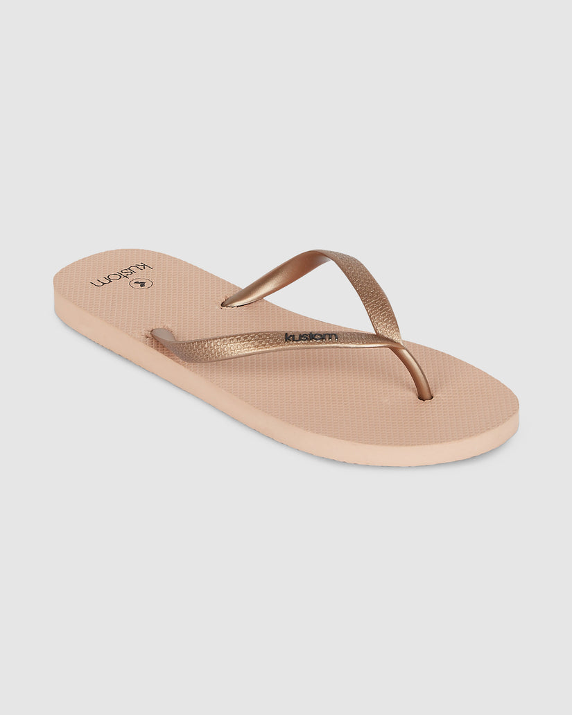 WOMENS CLASSIC ROSE TAN THONGS