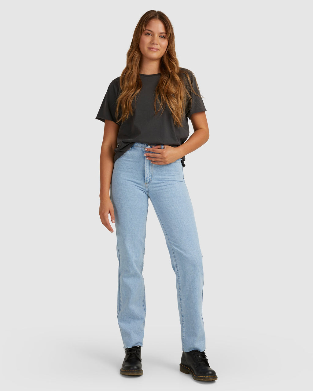 Womens A 94 High Straight Denim Jeans