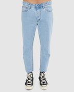 Mens Cropped Straight Denim Jeans