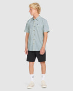 Mens Scaller Stone Woven Short Sleeve Shirt