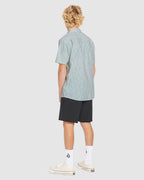 Mens Scaller Stone Woven Short Sleeve Shirt