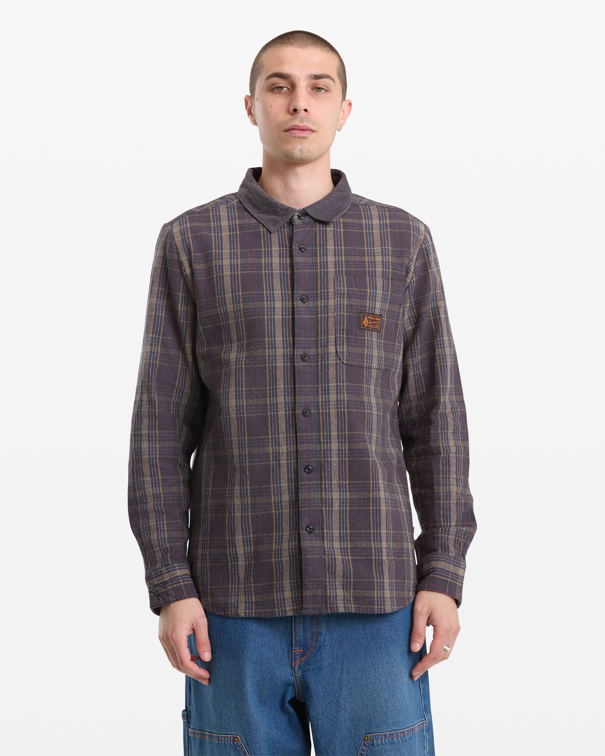 Mens Stonevise Plaid Long Sleeve Shirt