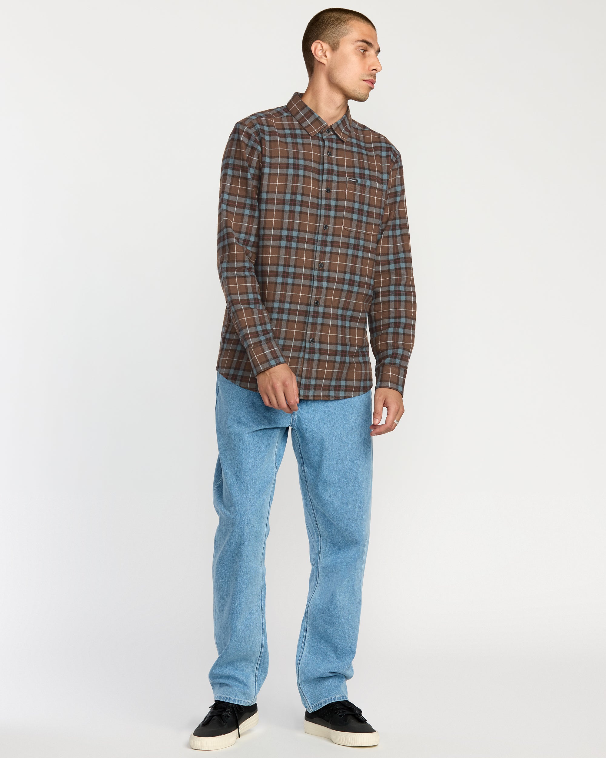 Mens Caden Plaid Long Sleeve Shirt