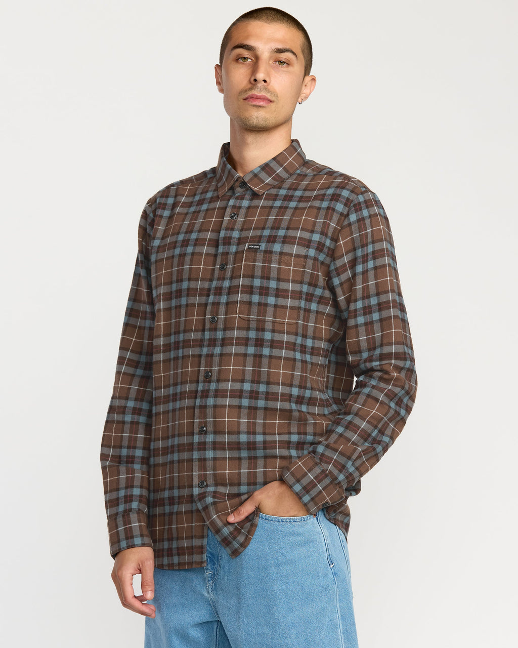 Mens Caden Plaid Long Sleeve Shirt