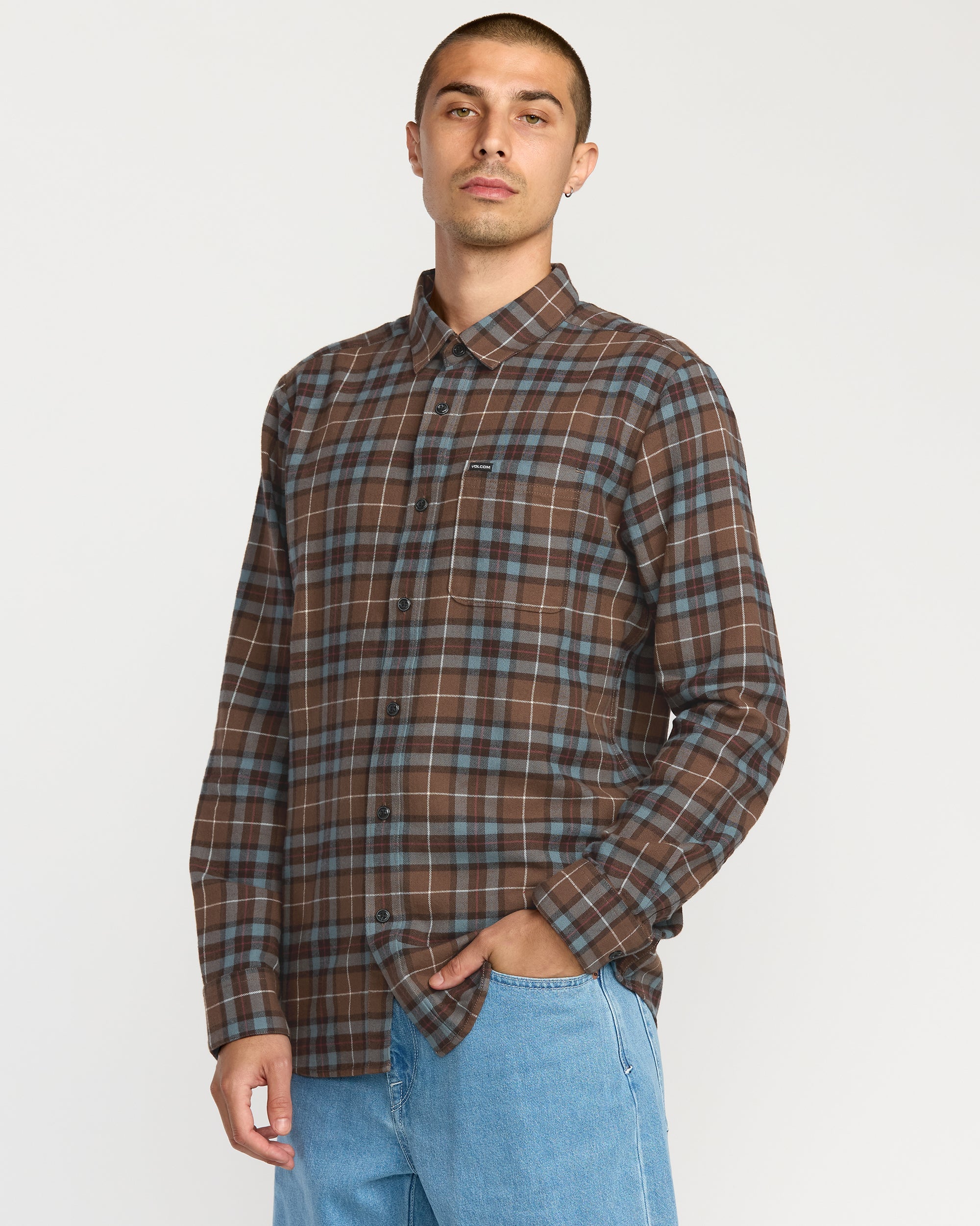 Mens Caden Plaid Long Sleeve Shirt