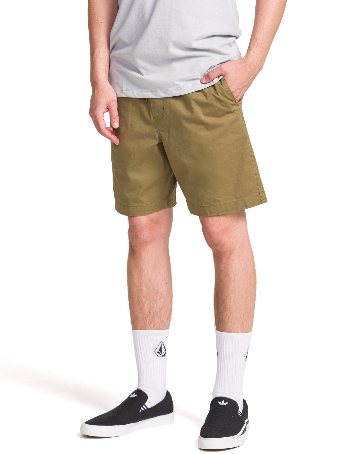 Mens Road Trip Elastic Waist Stretch Walk Shorts
