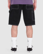 Mens Labored Denim Utility Denim Short