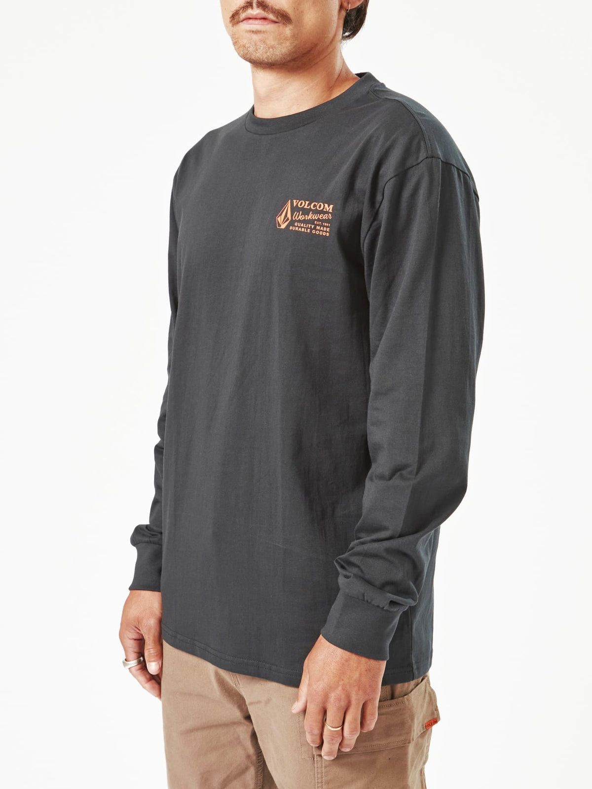 Mens Volcom Workwear Long Sleeve T-Shirt