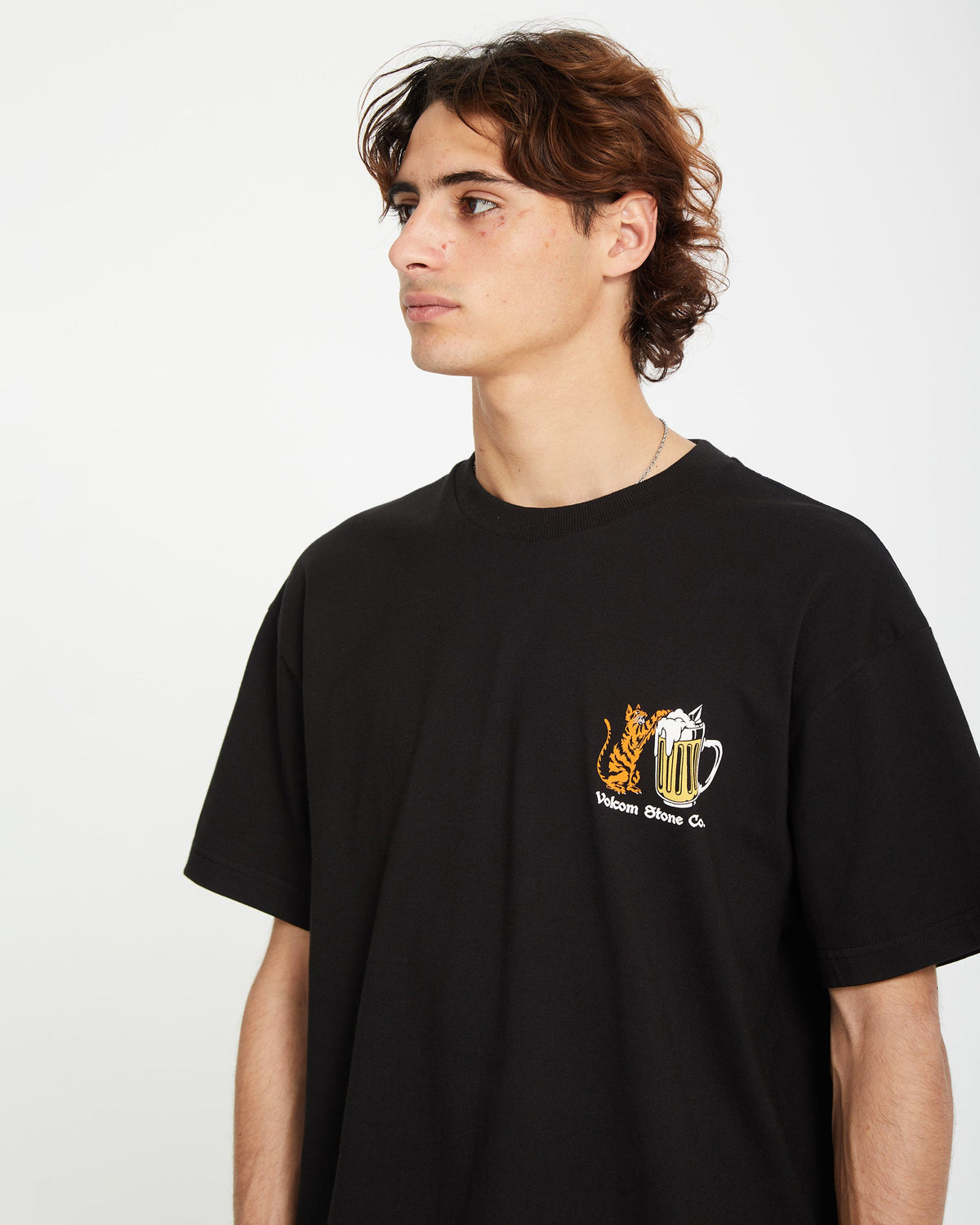 Mens Curious Cat T-Shirt