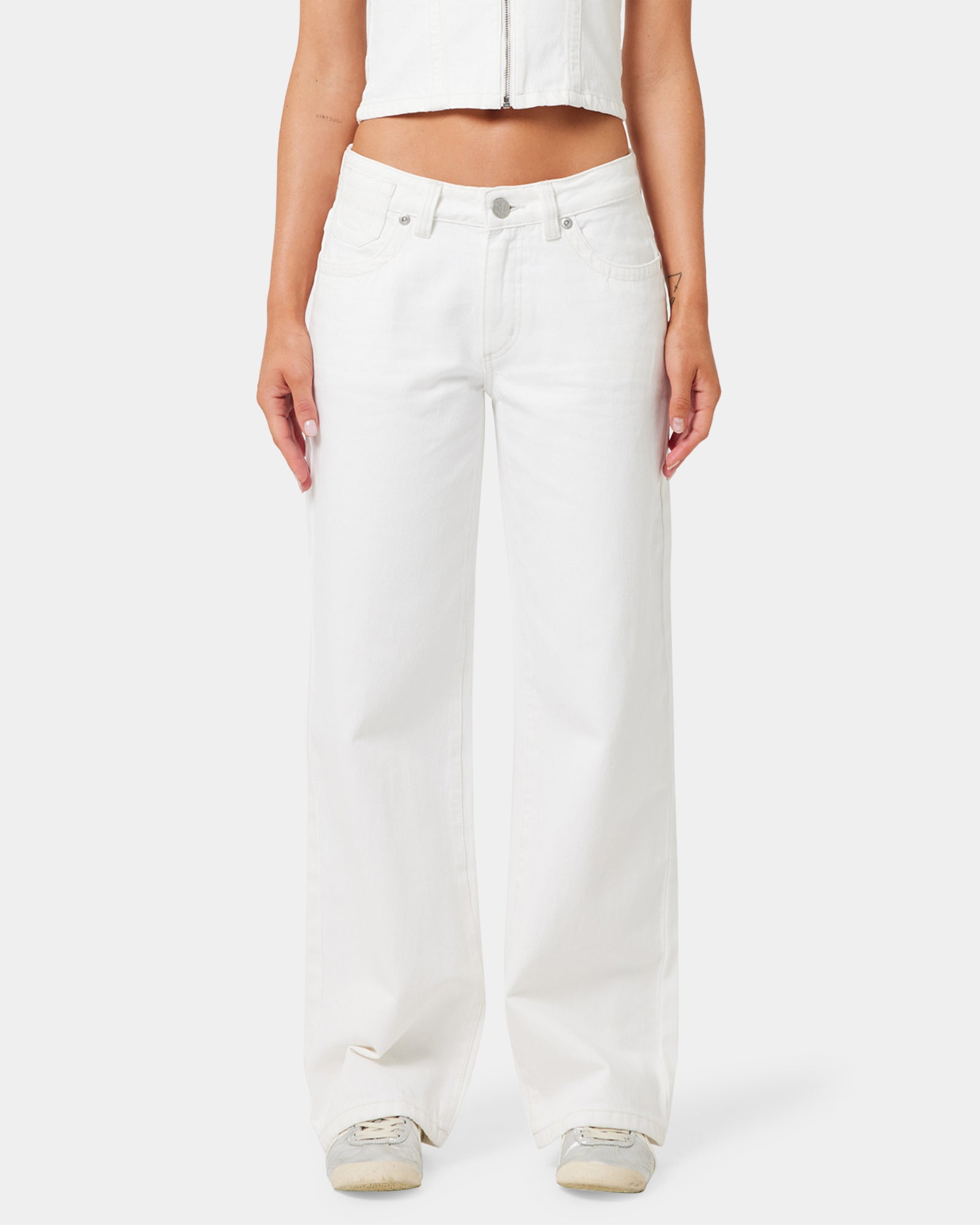 Womens A Brand x Rip Curl Baggy White Wash Pants