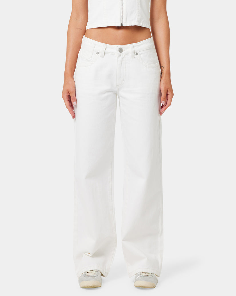 Womens A Brand x Rip Curl Baggy White Wash Pants