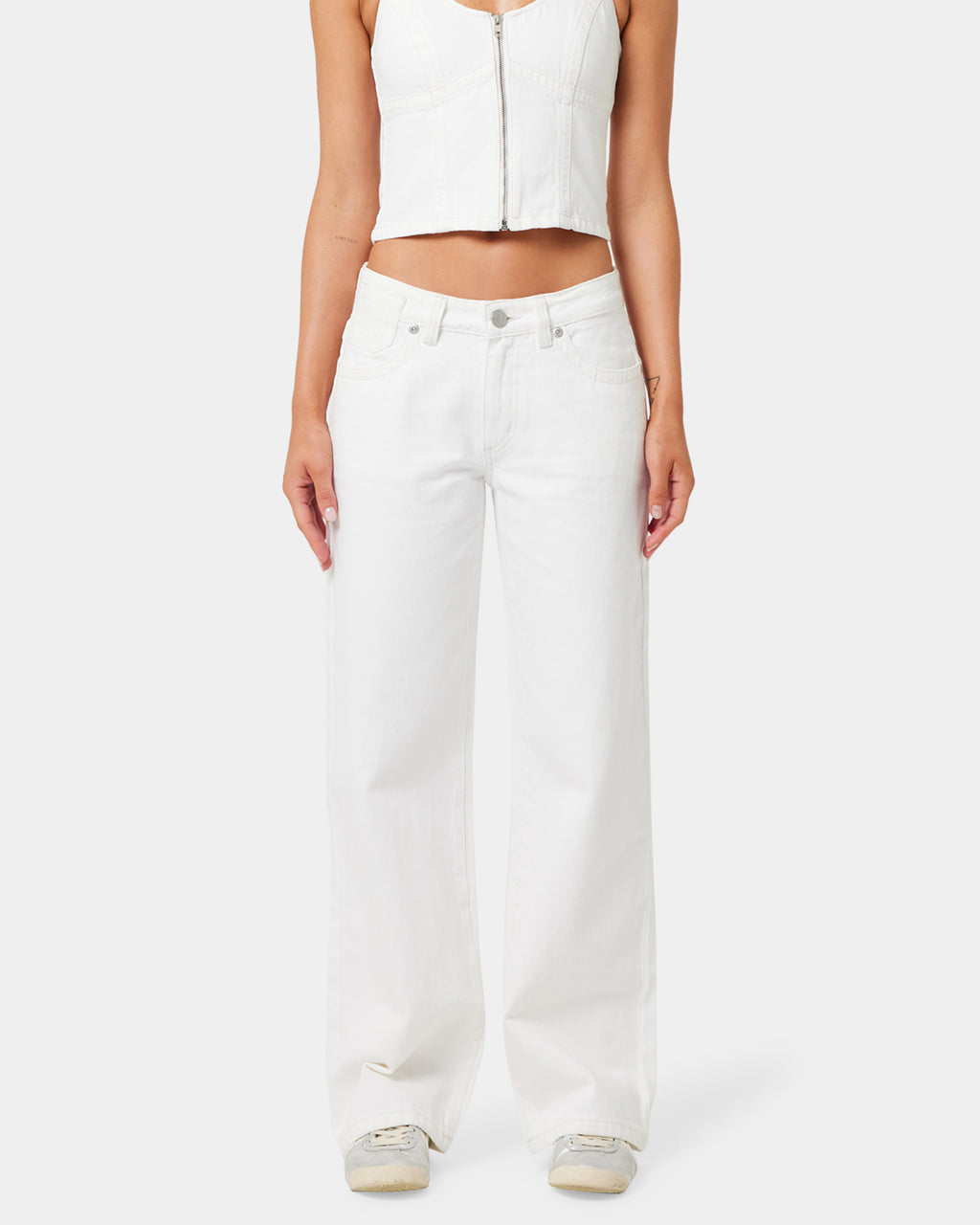 Womens A Brand x Rip Curl Baggy White Wash Pants