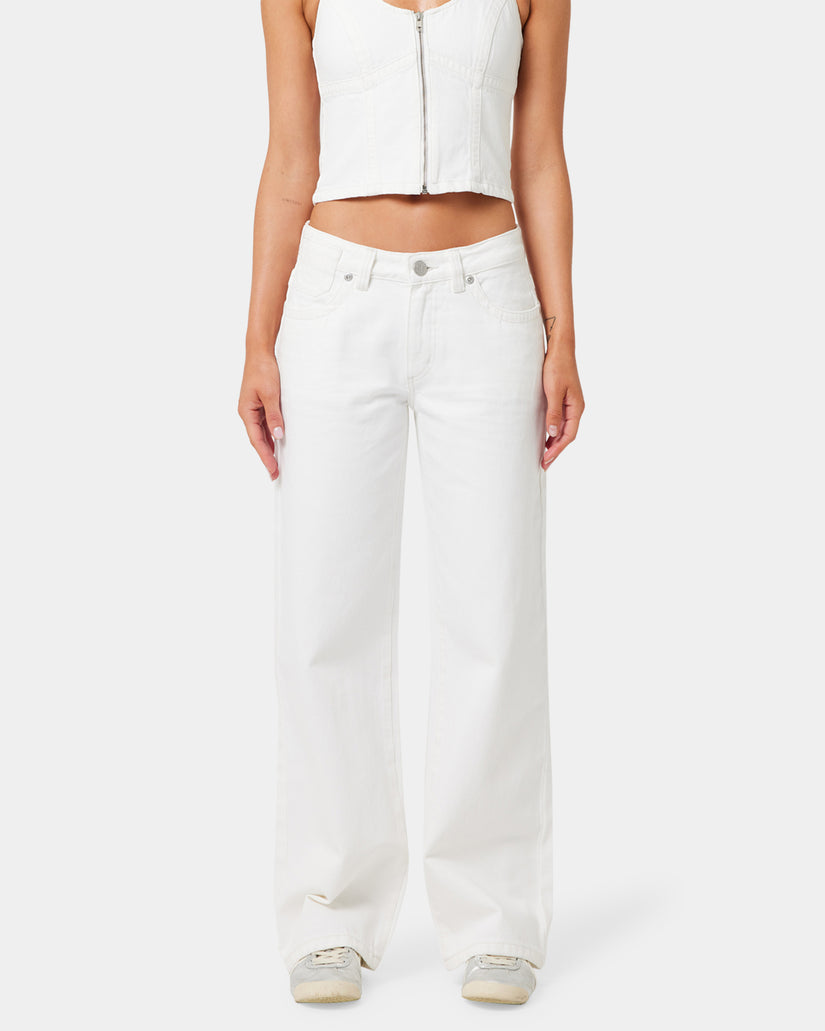 Womens A Brand x Rip Curl Baggy White Wash Pants