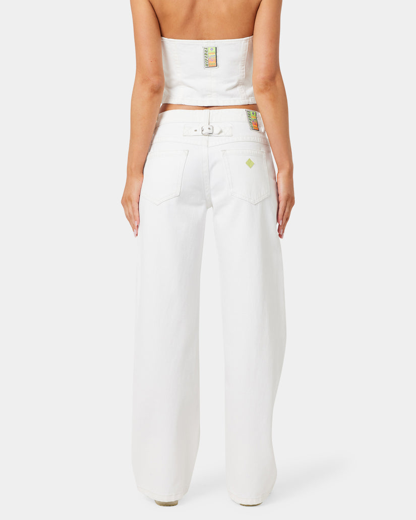 Womens A Brand x Rip Curl Baggy White Wash Pants