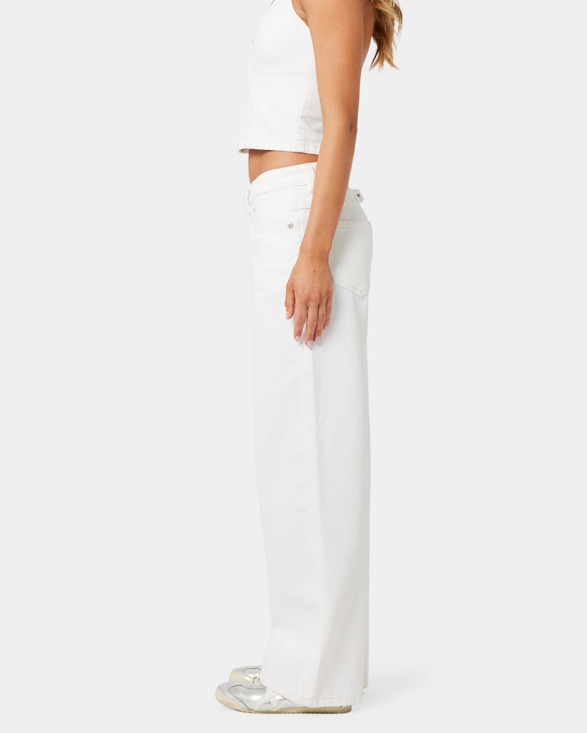 Womens A Brand x Rip Curl Baggy White Wash Pants