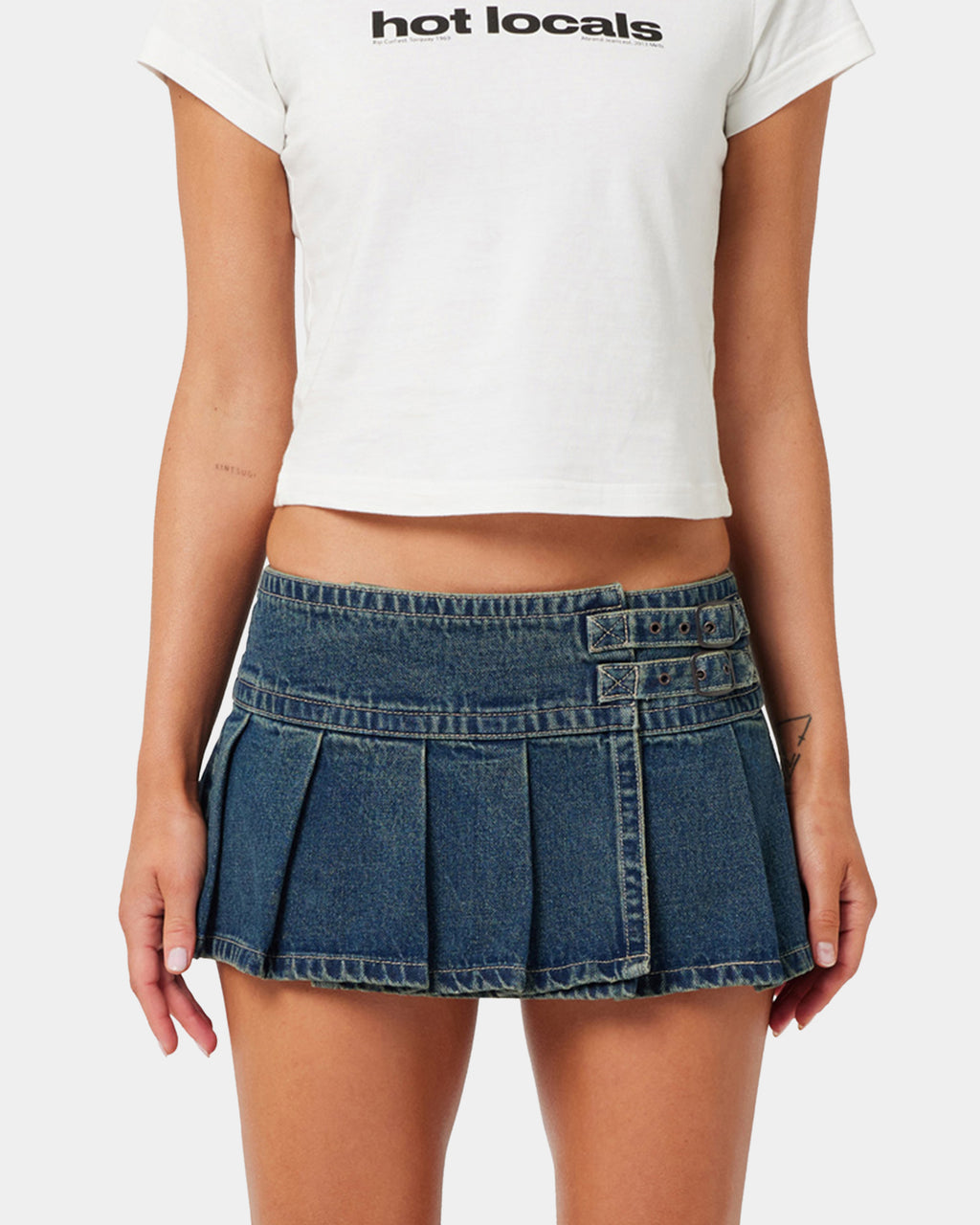 Womens A Brand x Rip Curl 99 PLT Denim Skirt
