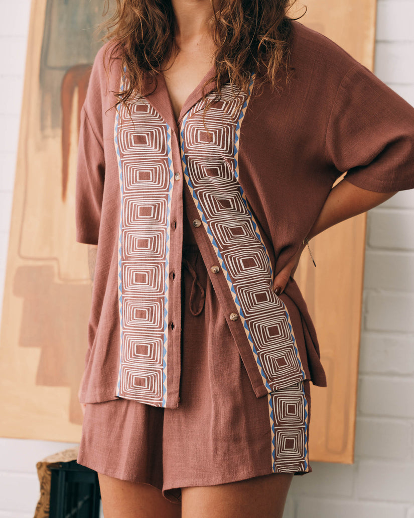 Womens Featured Artist Emma Rushton Elastic Waist Short