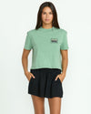 Womens Stone Shine Elastic Waist Shorts