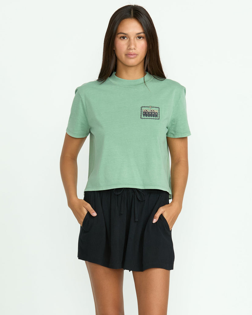 Womens Stone Shine Elastic Waist Shorts